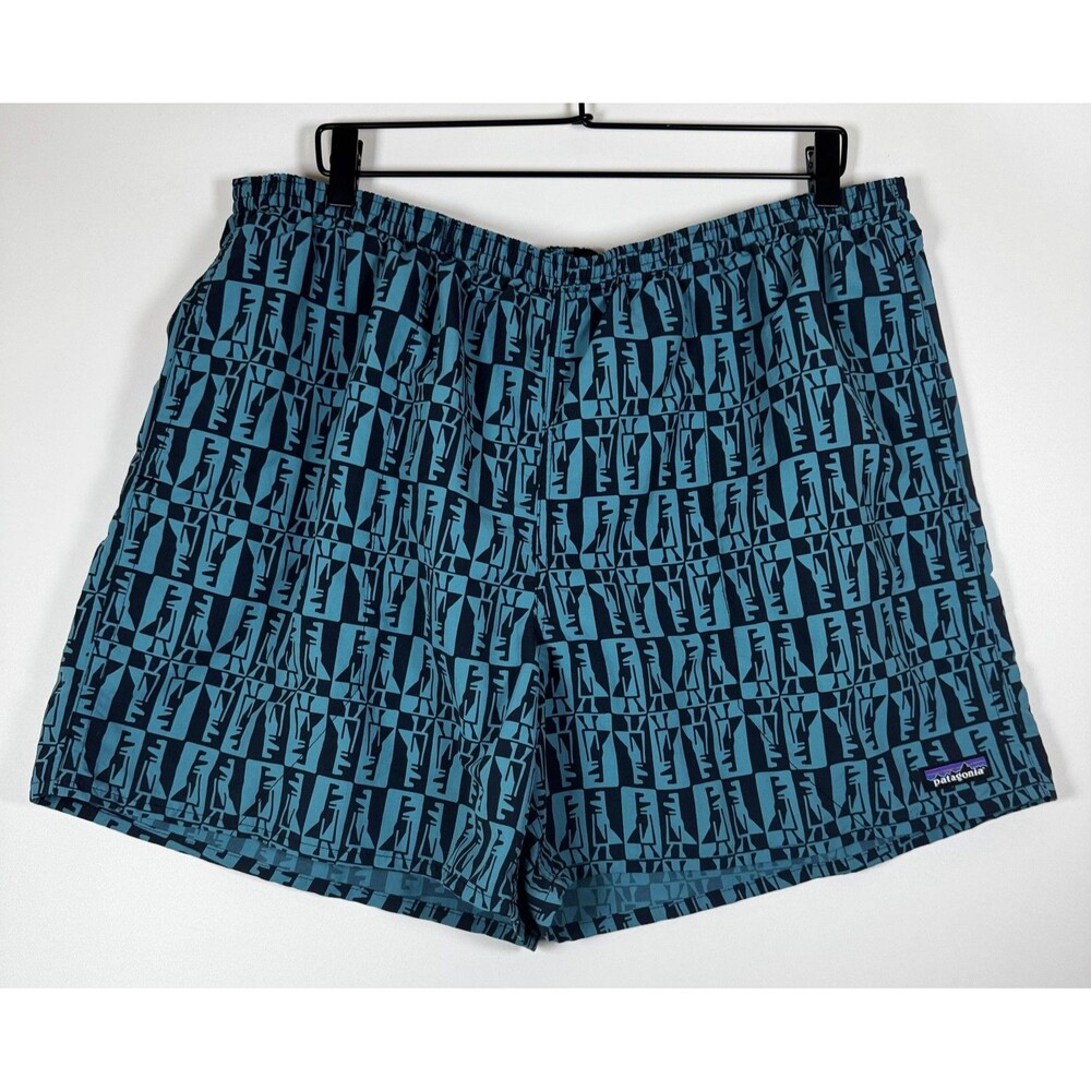 Patagonia Baggies Shorts Mens 2XL Blue Abstract Print Swim Trunks Recycled Nylon